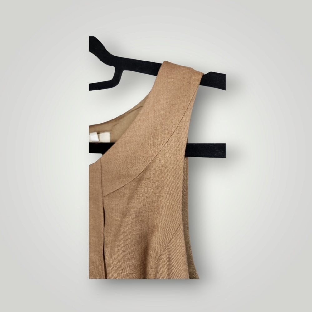 J.Crew wool Dress Emmaleigh Wool Sheath beige sleeveless Pockets Size 8 - Picture 8 of 16